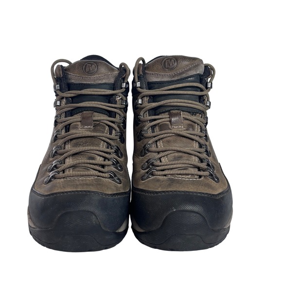 Merrell Col Mid Bungee Cord Men 9.5 Brown Leather Waterproof Hiking Boots J50219 - Picture 2 of 10